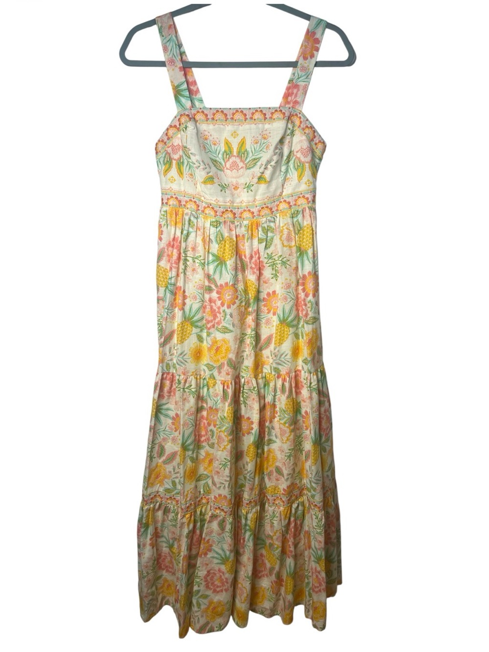 Rachel Zoe Floral Smocked Maxi Dress Sleeveless Embroidered SZ 2 NEW. NWT - Picture 2 of 11